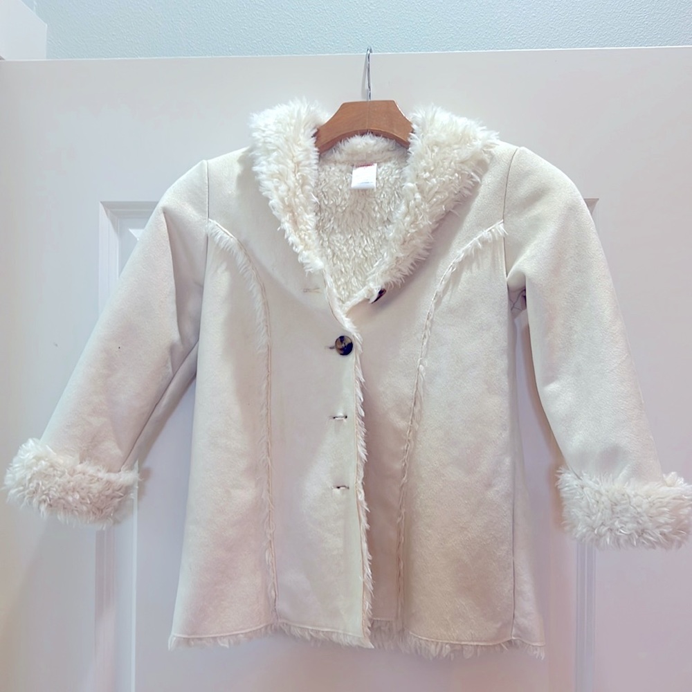 Girls faux fur lined jacket